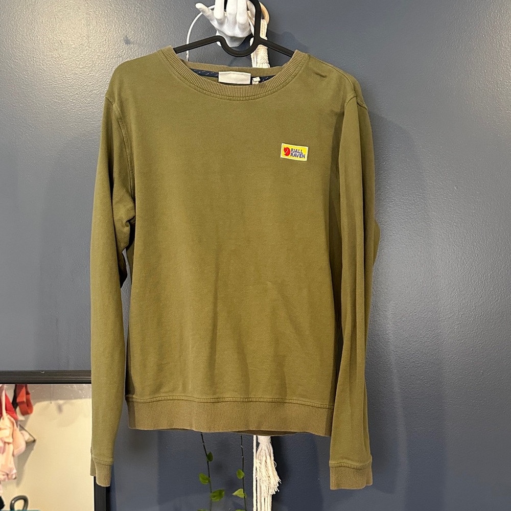 Olive Green FJALLRAVEN Crewneck Sweatshirt